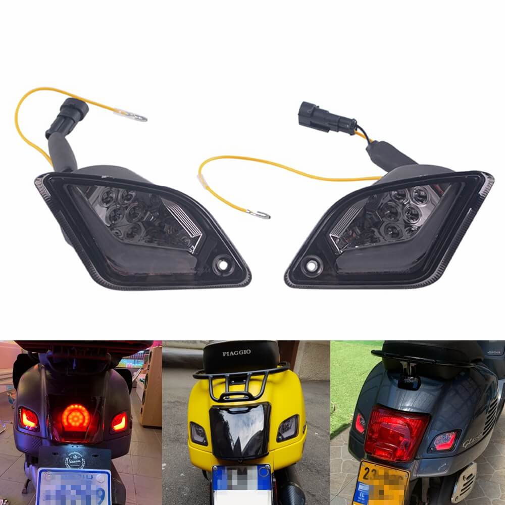 LED Indicator Rear Turn Signal With Running Light Lamp for Vespa GTS Super GT GTV 125 200 250 300cc GT60 ABS 2003-2020 Left & Right - pazoma