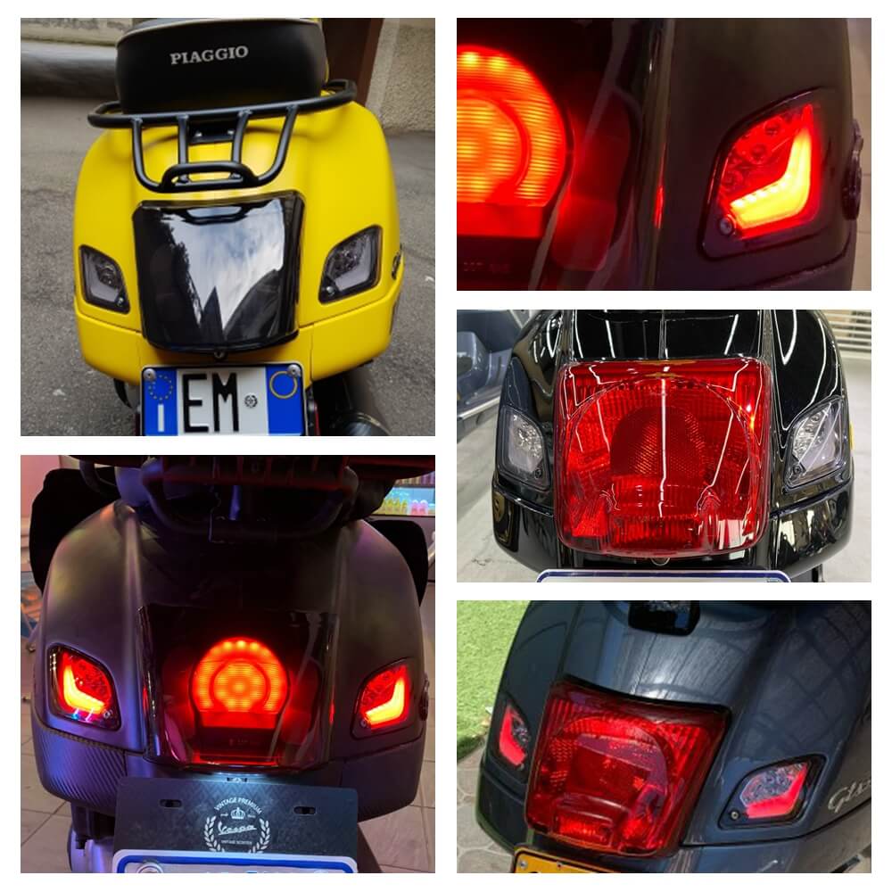 LED Indicator Rear Turn Signal With Running Light Lamp for Vespa GTS Super GT GTV 125 200 250 300cc GT60 ABS 2003-2020 Left & Right - pazoma