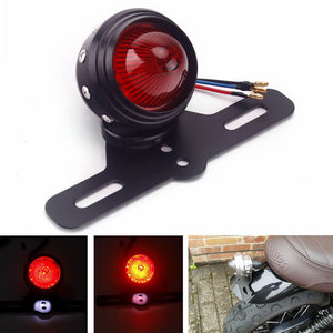 LED Motorcycle Brake Light Taillight Aluminum Studded Retro Old School Choppers Bobber Cafe Racer Vintage Scrambler Custom - pazoma