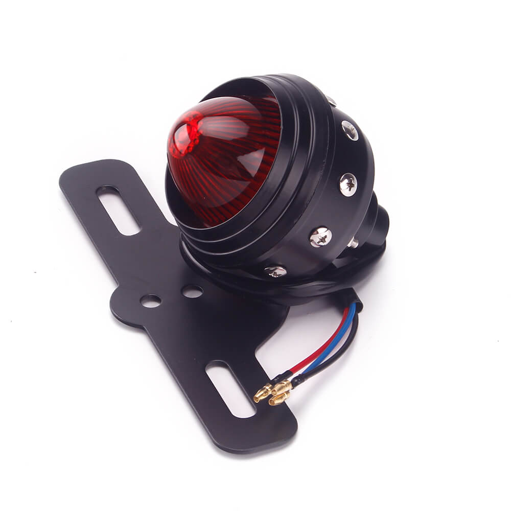 LED Motorcycle Brake Light Taillight Aluminum Studded Retro Old School Choppers Bobber Cafe Racer Vintage Scrambler Custom - pazoma