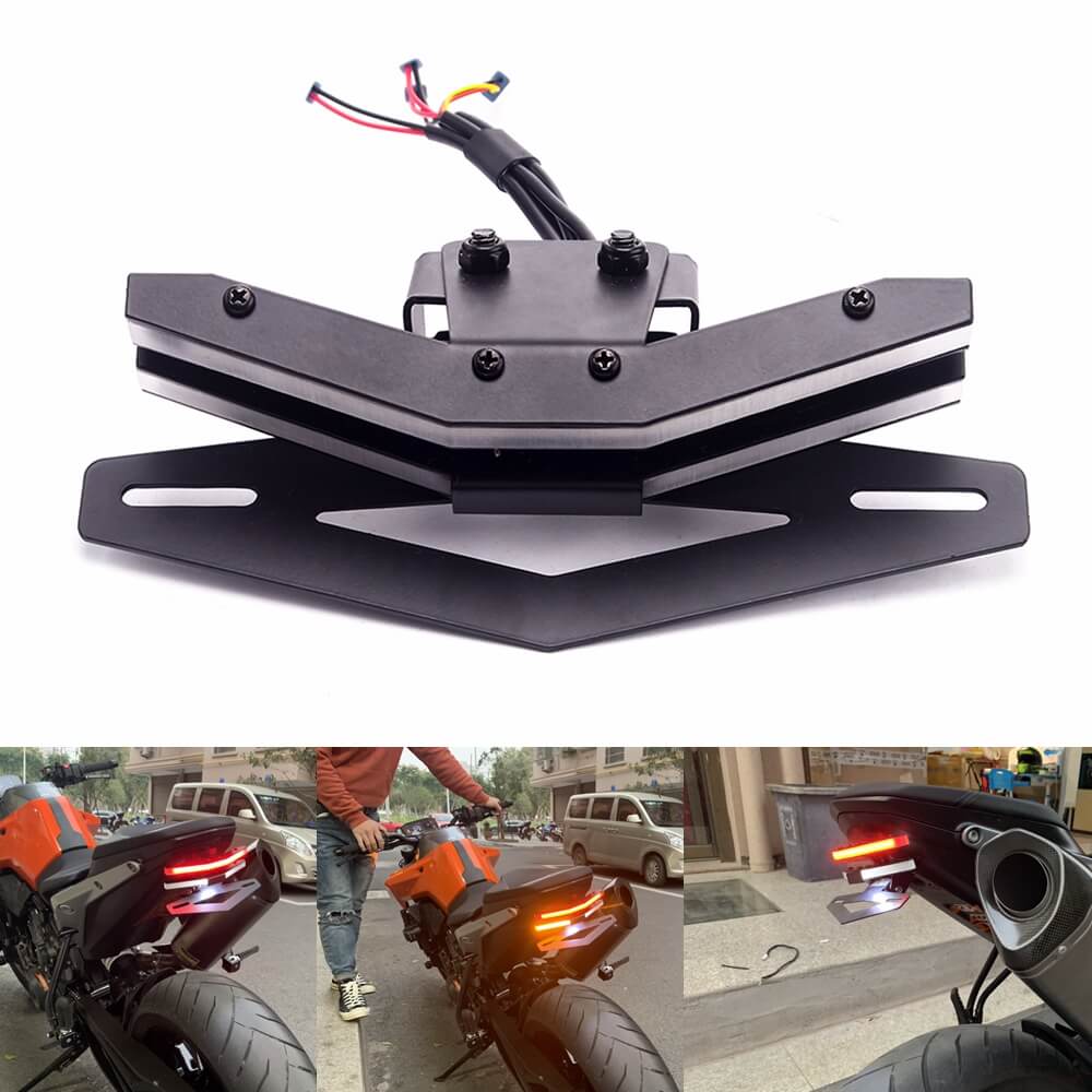 LED Integrated Tail Light Clear Lens License Plate Holder & LED ...