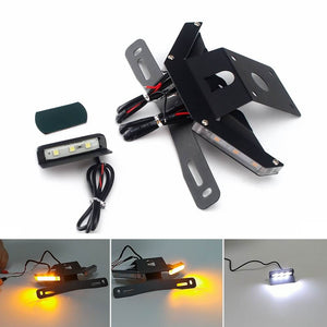 LED Tail Tidy Stealth Fender Eliminator Kit Integrated Turn Signals License Plate Holder Light Bracket For KAWASAKI Z650 NINJA 650 2017-2021 - pazoma