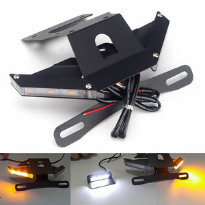 LED Tail Tidy Stealth Fender Eliminator Kit Integrated Turn Signals License Plate Holder Light Bracket For Kawasaki Z900 2017-2021 - pazoma