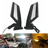 UTV Racing Side LED Turn Signal View Mirrors Adjustable Folding for Can-Am Maverick X3 & X3 Max XRS XDS Turbo R RR 2017-2022 - pazoma