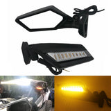 UTV LED Turn Signal Racing Side Mirrors 360° Adjustable For CAN-AM Maverick X3 Max XRS XDS Turbo R RR 2017-2024 - pazoma