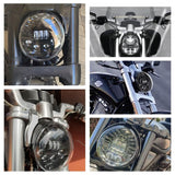 Harley V-Rod VRSCX VRSCA VRSCB VRSCSE Muscle VRSCF Night Rod Special VRSCDX Street Rod VRSCR LED Headlight Headlamp W/ Turn Signal 2002-2017 - pazoma