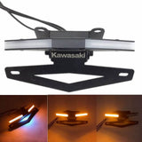 LED Tail Tidy Stealth Fender Eliminator Kit Integrated Turn Signals License Plate Light Bracket For Kawasaki Z1000 2010-2019 - pazoma