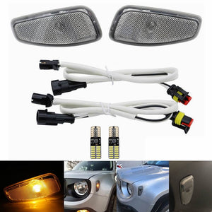 Jeep Renegade 2015-up LED Fender Side Marker Lights Turn Signal Lights Conversion Kit Reflection Warning Lamp - pazoma