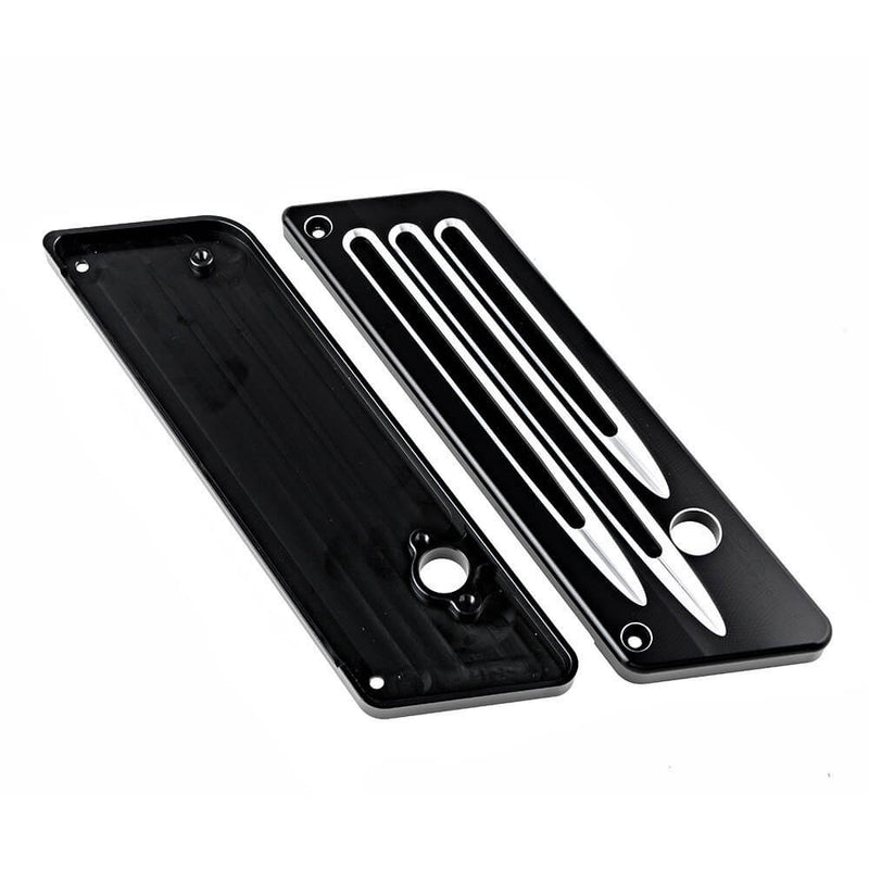 Black Anodized Billet Hard Deep Cut Saddlebag Bags Latch Cover for Harley-Davidson Touring Electra Road Street Glide 1993-2013 - pazoma