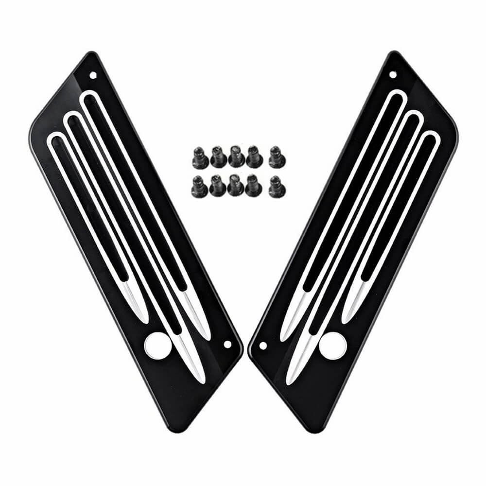 Black Anodized Billet Hard Deep Cut Saddlebag Bags Latch Cover for Harley-Davidson Touring Electra Road Street Glide 1993-2013 - pazoma