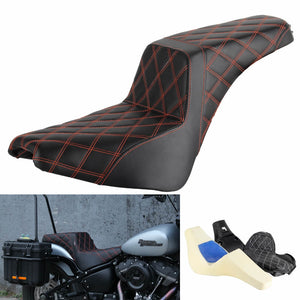 Club Style LS Step 2-Up Gel Pad Seat for Harley Davidson Softail Street Bob Slim Standard 114 FXBB FXBBS FXST FLDE FLSL FLHC FLHCS 2018-2024 - pazoma