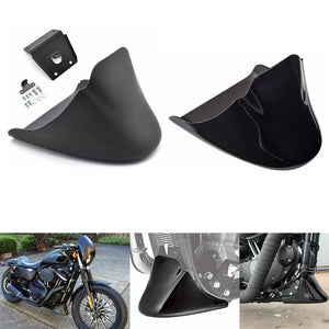 Harley Sportster XL Iron 883 1200 Lower Front Bottom Spoiler Mudguard Air Dam Chin Fairing Black 2004-2020 - pazoma