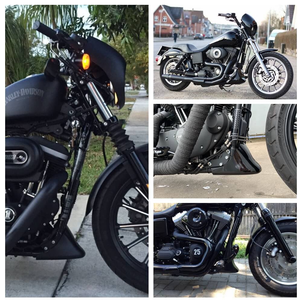 Motorcycle Black Lower Front Bottom Spoiler Mudguard Air Dam Chin Fairing Cover for Harley XL Sportster 883 1200 2004-2020 - pazoma