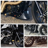 Harley Sportster XL Iron 883 1200 Lower Front Bottom Spoiler Mudguard Air Dam Chin Fairing Black 2004-2020 - pazoma