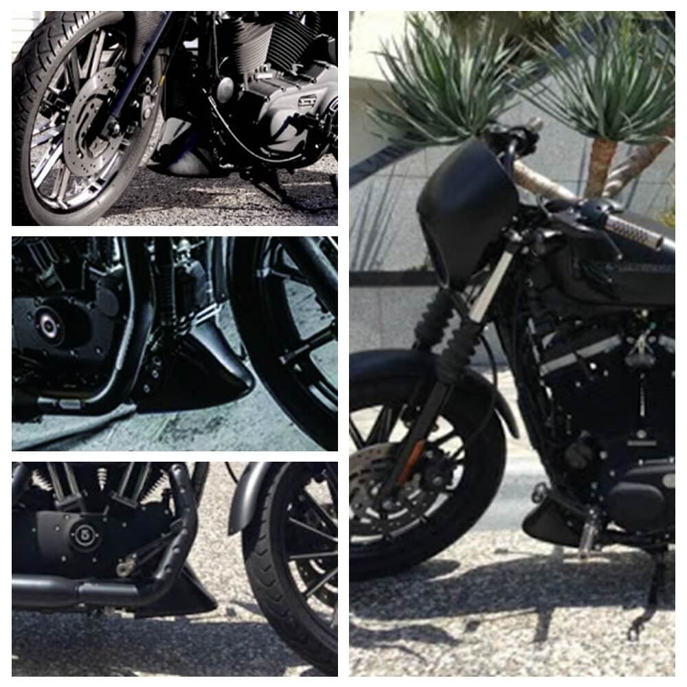 Motorcycle Black Lower Front Bottom Spoiler Mudguard Air Dam Chin Fairing Cover for Harley XL Sportster 883 1200 2004-2020 - pazoma