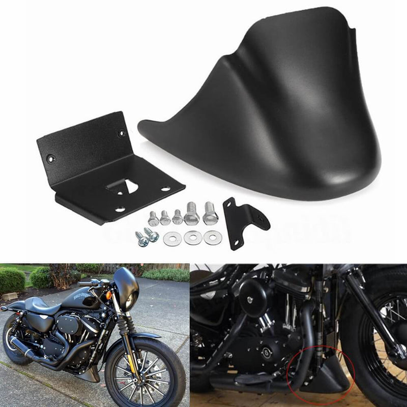 Motorcycle Black Lower Front Bottom Spoiler Mudguard Air Dam Chin Fairing Cover for Harley XL Sportster 883 1200 2004-2020 - pazoma