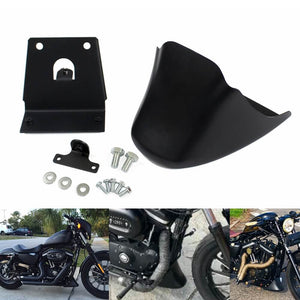 Harley Sportster XL Iron 883 1200 Lower Front Bottom Spoiler Mudguard Air Dam Chin Fairing Black 2004-2020 - pazoma