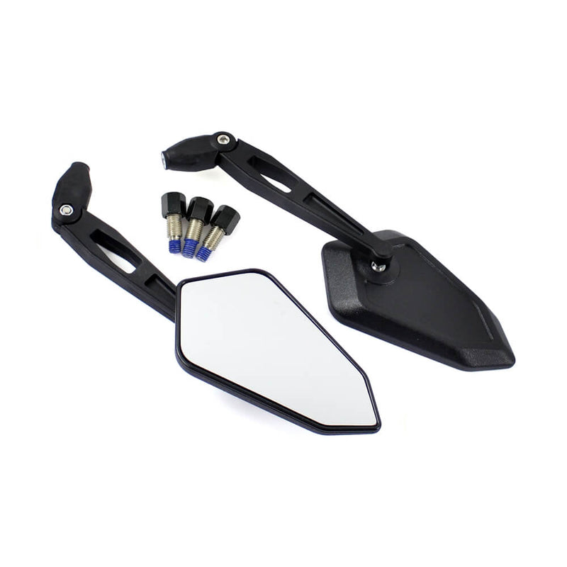 Motorcycle Mirror Scooter E-Bike Rearview Mirrors Electrombile 10mm Black Side Convex Mirror for Honda Suzuki Yamaha Kawasaki Scooter Ducati - pazoma