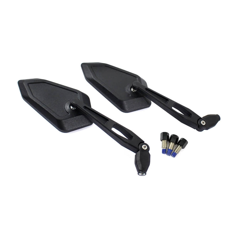 Universal Motorcycle Cruiser Scooter Moped ATV Mirrors Black M10 Adapters Fit Most Suzuki Honda Kawasaki Cruisers Touring Sportbike Scooters Rear View - pazoma