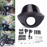 Standard Short Touring Sport Headlight Fairing Windshield For Harley Davidson XL FXD FXR FXBB Adjustable clamp 35mm-49mm forks - pazoma