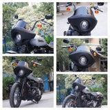 Standard Short Touring Sport Headlight Fairing Windshield For Harley Davidson XL FXD FXR FXBB Adjustable clamp 35mm-49mm forks - pazoma