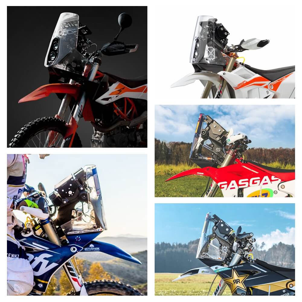 Motorcycle Motocross Adventure Dirt Bike Rally Replica Front Fairing Screen Windshield Headlight Tower Mask Clear - pazoma