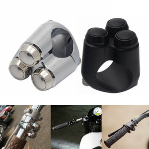 Motorcycle Custom Triple Button Microswitch Kit 3-Button Control Momentary Handlebar M-Switch 1" 25.4mm Bars Retro Vintage Bobber Harley - pazoma