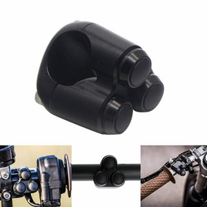 Universal CNC Triple Micro Switch Button Housing - 22mm 7/8-inch Handlebar 3-Button Control Momentary M-Switch Kit Cafe Racer - pazoma