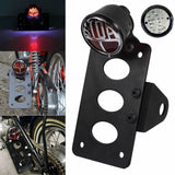 Motorcycle Side Mount LED STOP Brake Tail Light 3/4" Axle Hole License Plate Bracket Holder for Harley Bobber Chopper Honda Yamaha Suzuki Kawasaki - pazoma