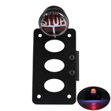 3/4" Motorcycle Side Mount LED Lucas Type Round "Stop" Taillight Tail Light License Plate Bracket For Harley Chopper Bobber Vintage - pazoma