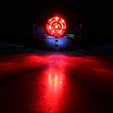 Retro Motorcycle Modified LED Taillight W/Chrome Grille Rear License Plate Light Brake Harley Triumph Cafe Racer Chopper Bobber Custom Vintage XS650 - pazoma