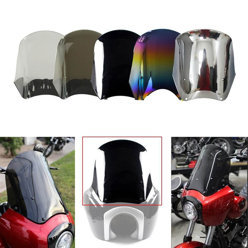 FXDXT Dyna Super Glide 15 inch T-Sport Headlight fairings Replacement Recurve Windshield Kit for Harley Street Bob FXR FXBB - pazoma