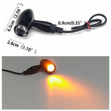 Motorcycle Amber Mini Bullet LED Turn Signal Blinker Indicator Light For Harley Cruiser Chopper Bobber Cafe Racer Black - pazoma