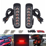 Motorcycle Universal Fender Mounting DRL Daytime Running Lights Visibility Pods Lighting Kit LED Taillight Burst Flash Brake Light - pazoma