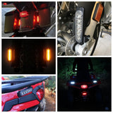 Motorcycle Universal Fender Mounting DRL Daytime Running Lights Visibility Pods Lighting Kit LED Taillight Burst Flash Brake Light - pazoma