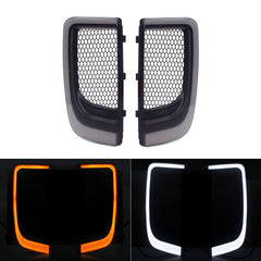 Chrome LED Lower Fairing Grill Turn Signal Running Lights For 2014-2021 Touring Glide 2 thumbnail image