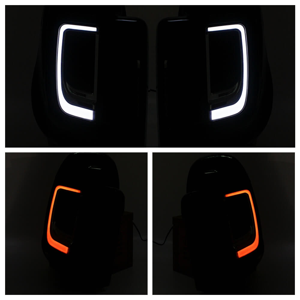 Tracer LED Running Light/Turn Signal Fairing Lower Grills for Harley Touring Trike FLHTCUL FLHTKL FLHTKSE FLTRUSE FLHXSE FLTRK FLHTCUTG 14-21 - pazoma