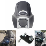 Black Front Fairing For Harley-Davidson Club Style Dyna Super Glide FXR T-Sport w/Chrome Trim Bezel Windshield Headlight Relocation Block - pazoma