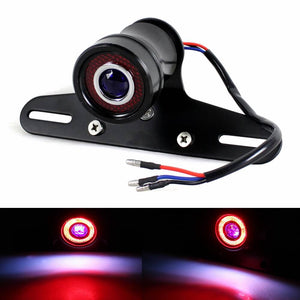 Motorcycle LED Taillight Brake Stop Lamp w/Blue Red Dot For Harley Triumph Chopper Bobber Cafe Racer Vintage old school Custom - pazoma