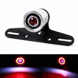 Retro Motorcycle Modified LED Taillight Aluminum Alloy Rear License Plate Light Harley Triumph Cafe Racer Chopper Bobber XS650 - pazoma