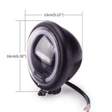 Motorcycle LED Round Headlight 5-3/4 5.75 Inch For Harley Dyna T-Sport FXR Softail Sportster 883 Bobber Cruiser Chopper Cafe Racer Vintage - pazoma