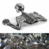 Motorcycle Metal Skeleton Skull Figure Statue Fender Visor Ornament Headlight Visor Trim Headlamp Decorative - pazoma