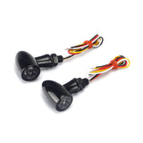 Motorcycle Mini Bullet 3 in 1 LED Turn Signals w/ Brake Tail Light Blinkers Indicator Lights Black LADZ For Harley Chopper Bobber Cafe Racer - pazoma