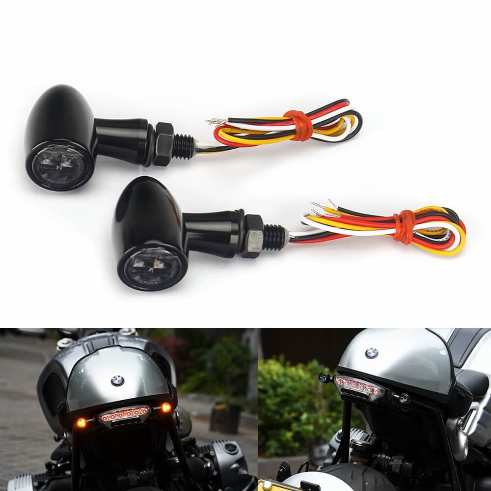 Motorcycle Mini Bullet 3 in 1 LED Turn Signals w/ Brake Tail Light Bli –  pazoma