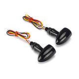 Motorcycle Mini Bullet 3 in 1 LED Turn Signals w/ Brake Tail Light Blinkers Indicator Lights Black LADZ For Harley Chopper Bobber Cafe Racer - pazoma