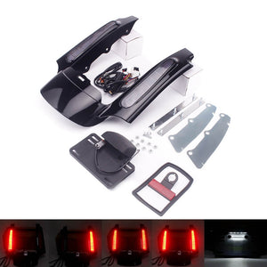 Rear Fender Extension Fascia W/LED Turn Signal Brake Tail Light For Harley Touring Road King CVO Ultra Classic Electra Glide Street 09-13 FLHR - pazoma