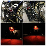 3/4" Motorcycle Tail Light License Plate Bracket Fit for Harley Chopper Bobber Lucas Type Round "Stop" Taillight Lamp Vintage - pazoma