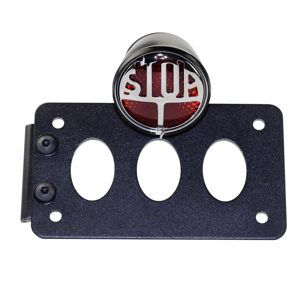 Universal Motorcycle Side Mount Tail Light & License Plate Bracket – LED – Fits Harley Chopper Bobber