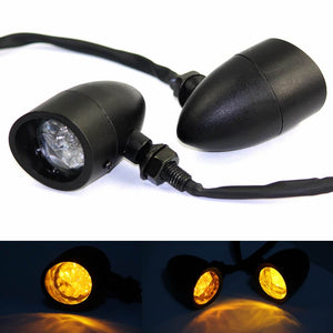 Motorcycle LED Turn Signals Heavy Duty Amber Bullet Indicators Blinkers Lights for Harley Davidson Honda Suzuki Kawasaki Yamaha CB XS 650 - pazoma