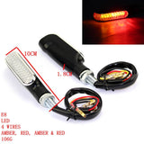 2PCS Motorcycle LED Double Color Turn Signal Indicators Light Blinker Taillight Brake Lamp Universal Amber + Red - pazoma